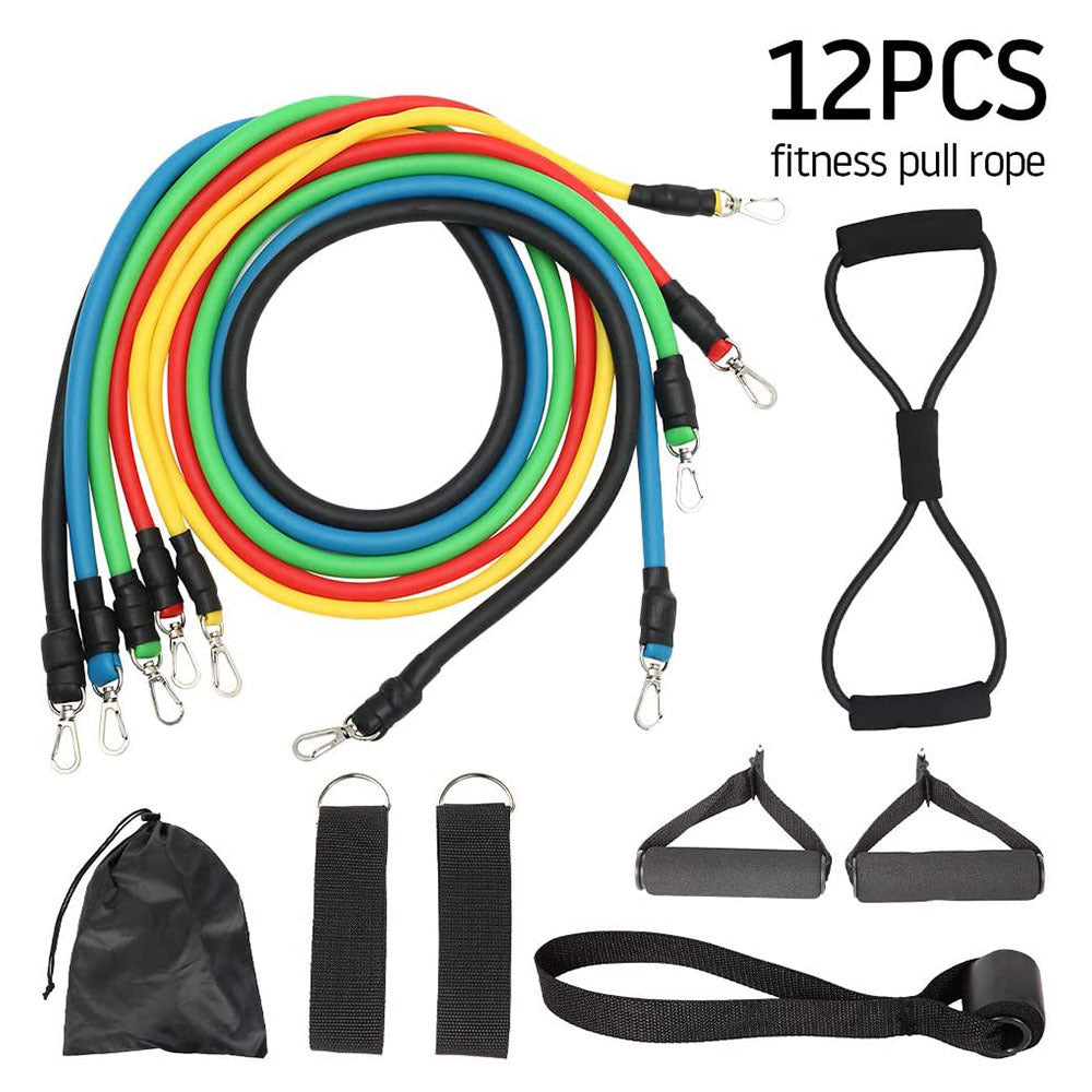 12-Piece Resistance Band Set for Full-Body Workouts